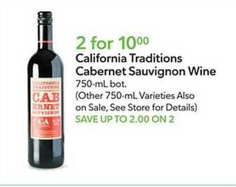 Publix California traditions cabernet sauvignon wine offer