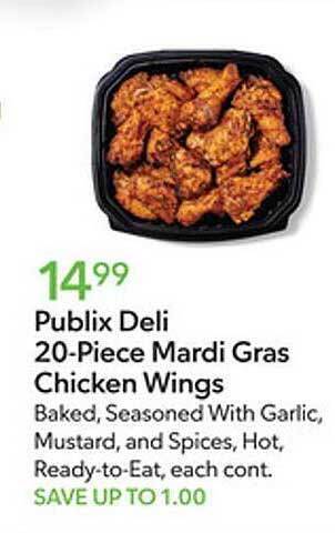 Publix Publix deli 20-piece mardi gras chicken wings offer