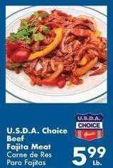 Fairplay Usda choice beef fajita meat offer