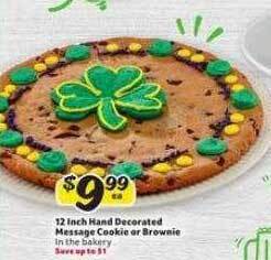 Winn Dixie 12 inch hand decorated message cookie or brownie offer