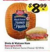 Winn Dixie Dietz & watson ham offer