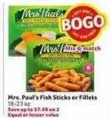 Winn Dixie Mrs. paul's fish sticks or fillets offer
