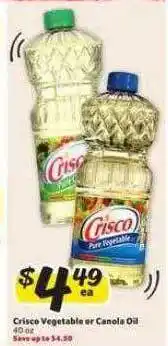 Winn Dixie Crisco vegetable or canola oil offer