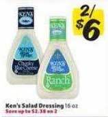 Winn Dixie Ken's salad dressing offer
