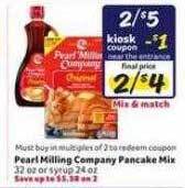 Winn Dixie Pearl milling company pancake mix offer