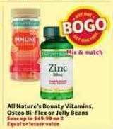 Winn Dixie All nature's bounty vitamins, osteo bi-flex or jelly beans offer