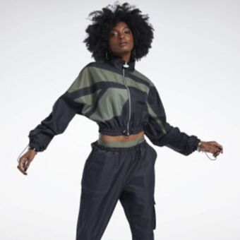 Reebok Cardi b woven satin jacket offer