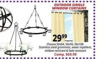 Ocean State Job Lot Outdoor single window curtains offer