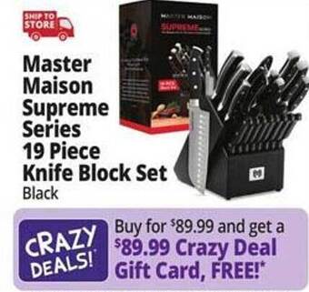 Ocean State Job Lot Master maison supreme series 19 piece knife block set offer
