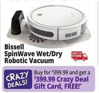 Ocean State Job Lot Bissell spinwave wet-dry robotic vacuum offer