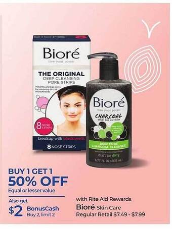 Rite Aid Bioré skin care offer