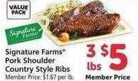 Safeway Signature farms pork shoulder country style ribs offer