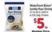 Safeway Waterfront bistro jumbo raw shrimp offer