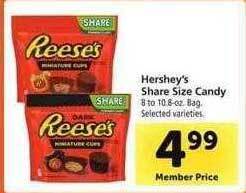 Safeway Hershey's share size candy offer