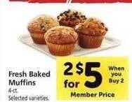 Safeway Fresh baked muffins offer