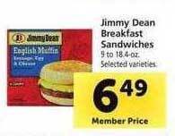 Safeway Jimmy dean breakfast sandwiches offer