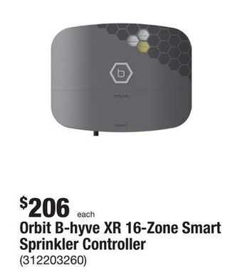 The Home Depot Orbit b-hyve xr 16-zone smart sprinkler controller offer
