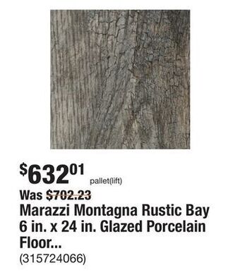 The Home Depot Marazzi montagna rustic bay 6 in. x 24 in. glazed porcelain floor and wall tile (392.31 sq. ft./pallet) offer