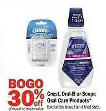 Meijer Crest, oral-b or scope oral care products offer