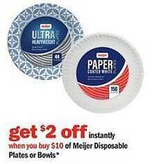 Meijer Meijer disposable plates or bowls offer