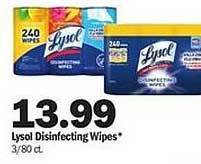 Meijer Lysol disinfecting wipes offer