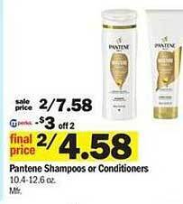 Meijer Pantene shampoo or conditioner offer