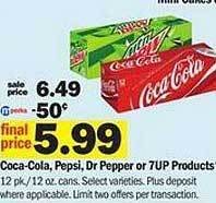 Meijer Coca-cola, pepsi, dr pepper or 7up products offer