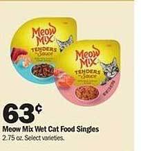 Meijer Meow mix wet cat food singles offer