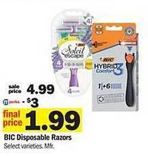Meijer Bic disposable razors offer