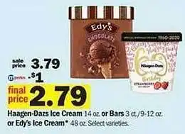 Meijer Haagen-dazs ice cream or bars, edy's offer