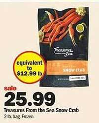 Meijer Treasures from the sea snow crab offer