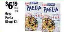 Pioneer Supermarkets Goya paella dinner kit offer