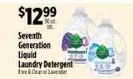 Pioneer Supermarkets Seventh generation liquid laundry detergent offer