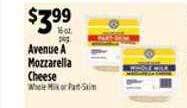 Pioneer Supermarkets Avenue a mozzarella cheese offer