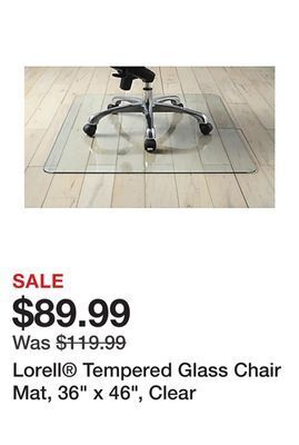 Office Depot Lorell® tempered glass chair mat, 36" x 46", clear offer
