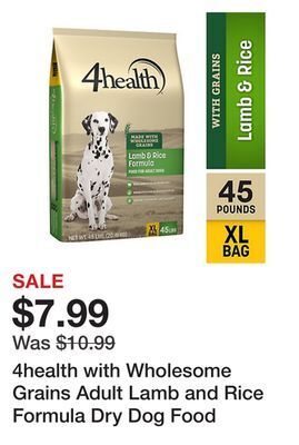 Tractor Supply Company 4health with wholesome grains adult lamb and rice formula dry dog food offer