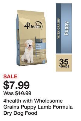 Tractor Supply Company 4health with wholesome grains puppy lamb formula dry dog food offer