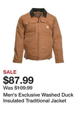 Tractor Supply Company Men's exclusive washed duck insulated traditional jacket offer