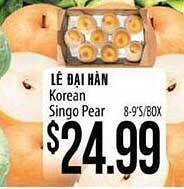 Hmart Korean singo pear offer