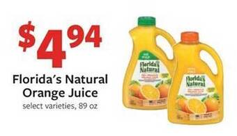 Fareway Florida's natural orange juice offer