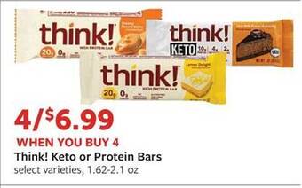 Fareway Think! keto or protein bars offer