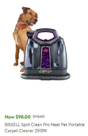 Walmart Bissell Spot Clean Pro Heat Pet Portable Carpet Cleaner 2513W offer