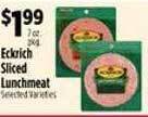 Pioneer Supermarkets Eckrich sliced lunchmeat offer