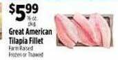 Pioneer Supermarkets Great american tilapia fillet offer