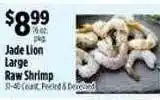 Pioneer Supermarkets Jade lion large raw shrimp offer