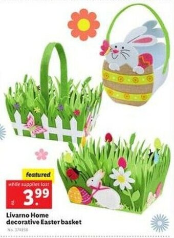 Lidl Livarno Home Decorative Easter Basket offer