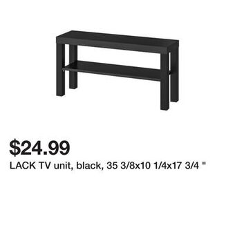 Ikea Lack tv unit, black, 35 3/8x10 1/4x17 3/4 " offer