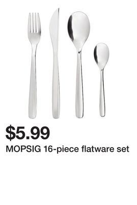 Ikea Mopsig 16-piece flatware set offer