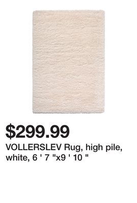 Ikea Vollerslev rug, high pile, white, 6 ' 7 "x9 ' 10 " offer