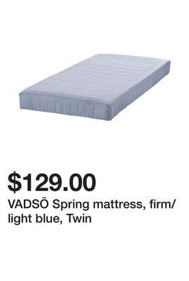 Ikea Vadsö spring mattress, firm/light blue, twin offer